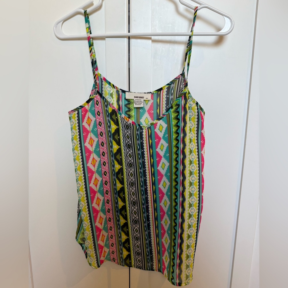 Colorful Geometric Print Women's Tank Top